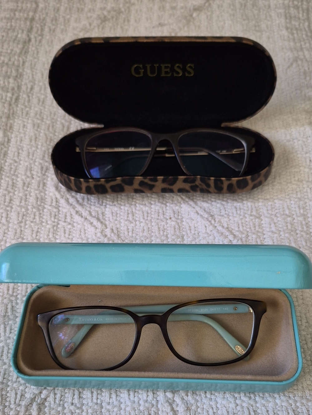 Designer Eyeglasses Frame Lot - Tiffany & Co. & GUESS (2 Pairs + Cases)